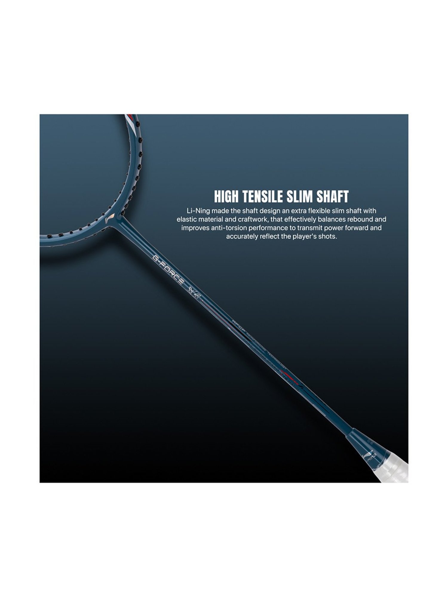 Li-Ning G-Force X5 Badminton Racket (Steel Blue) Size - Medium