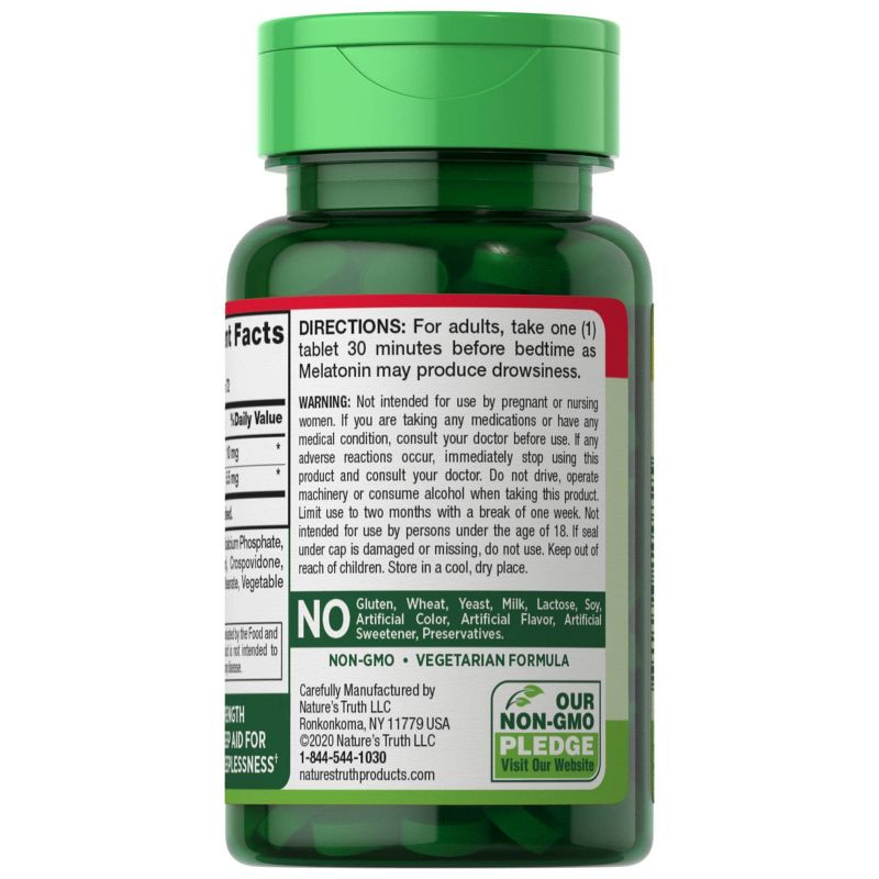 Nature's Truth Melatonin Dietary Supplement Tablets - 72ct