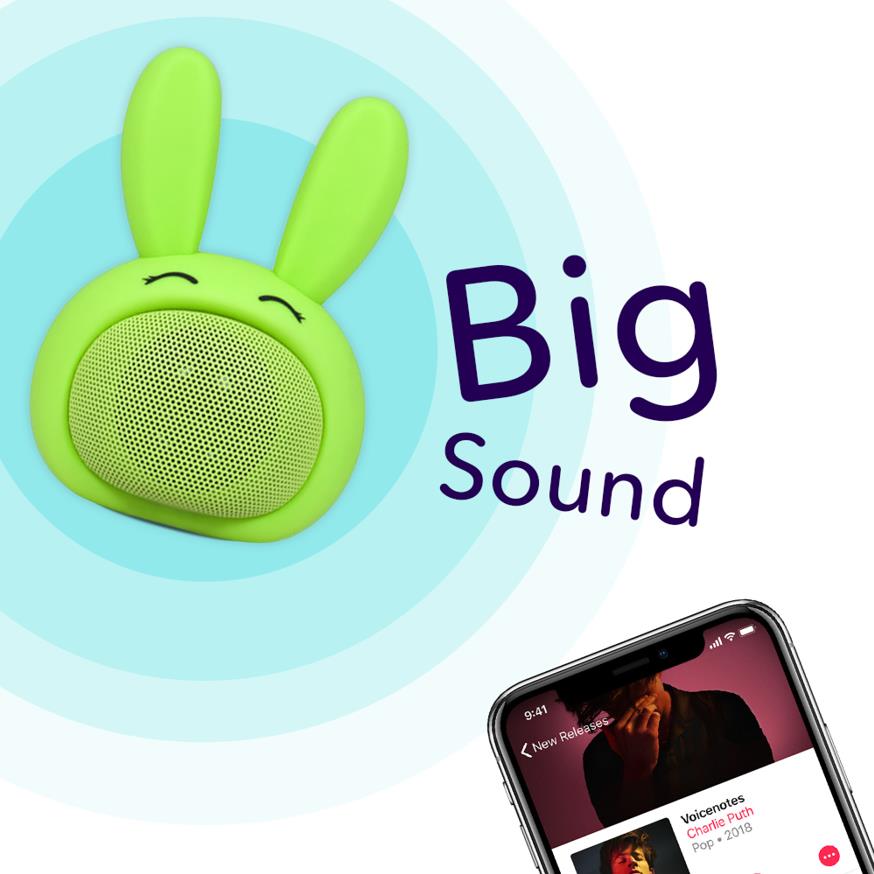 Compact iCute Bluetooth Wireless Speaker Green Rabbit