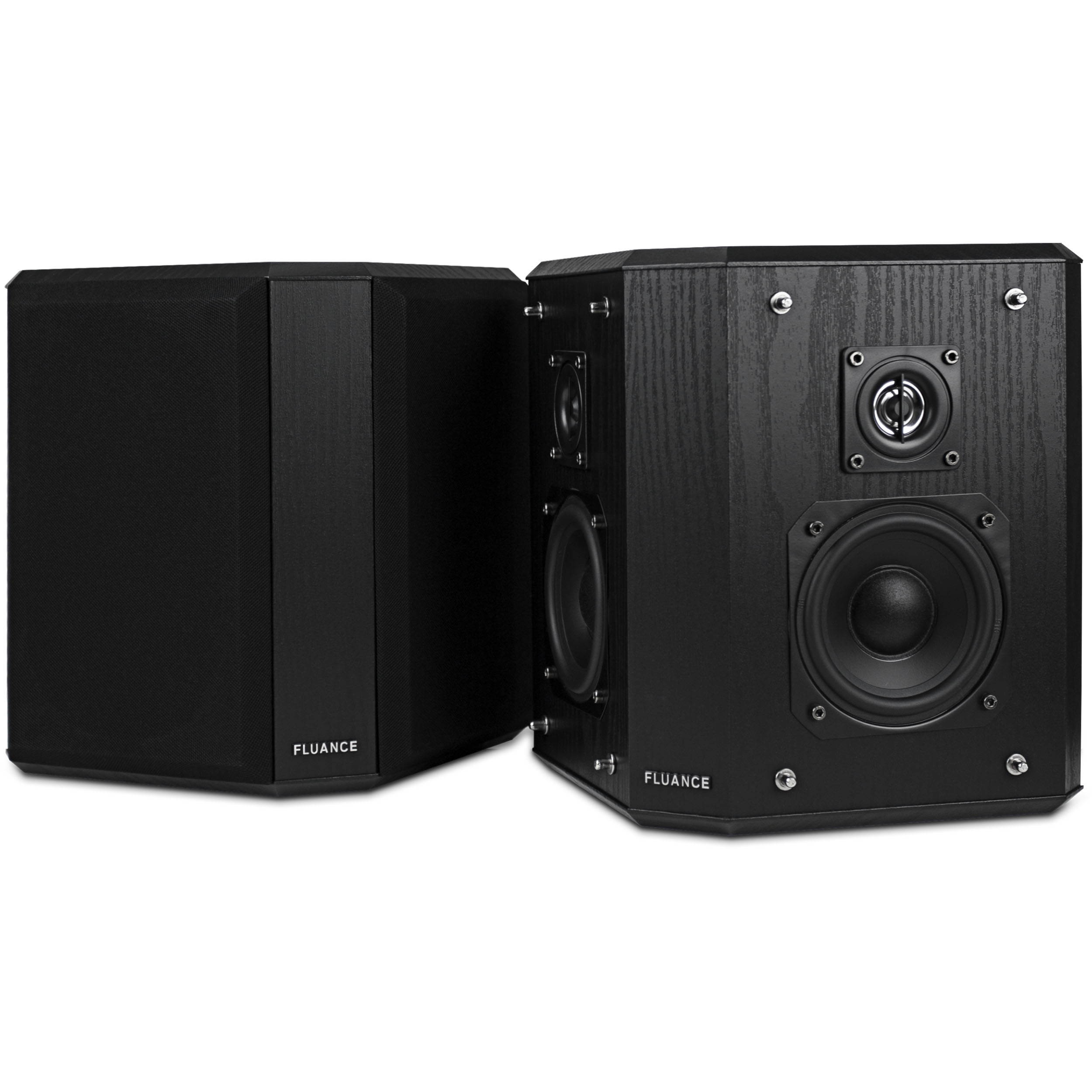 Fluance Elite High Definition 2-Way Bipolar Surround Speakers for Wide Dispersion Surround Sound in Home Theater Systems - Black Ash/Pair (SXBP2)