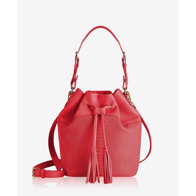 GiGi New York Red Jenn Bucket Bag Bag