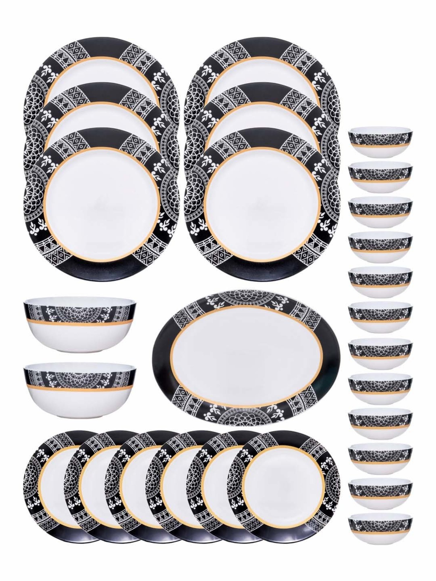 Cello White Opalware 27-Piece Dinner Set