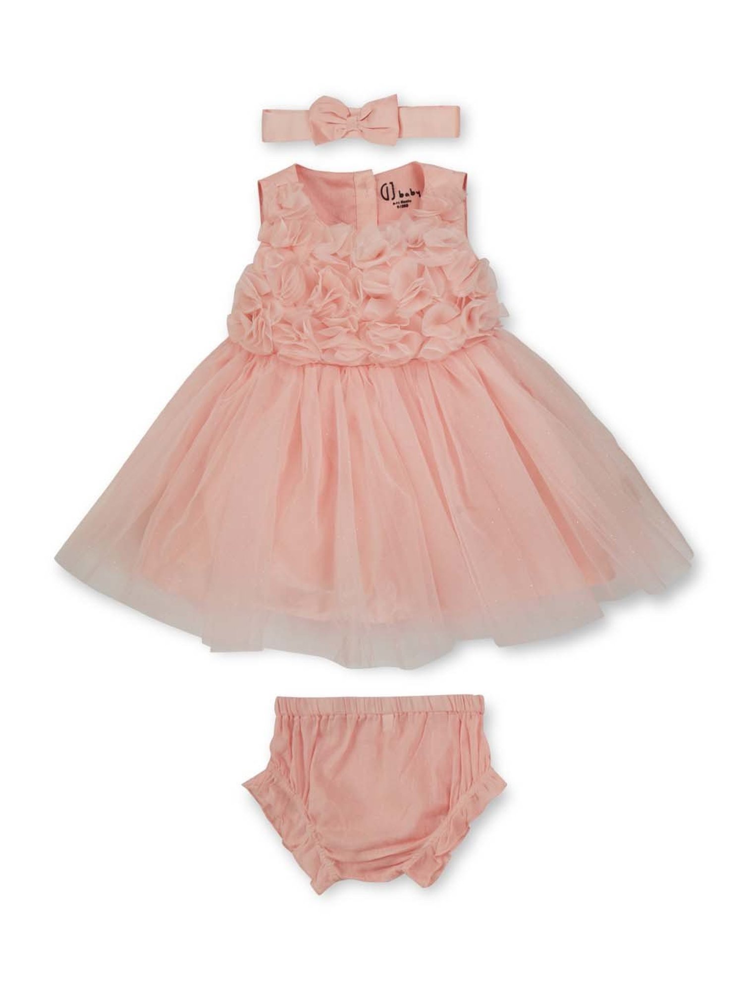 GJ baby Kids Pink Regular Fit Dress Set