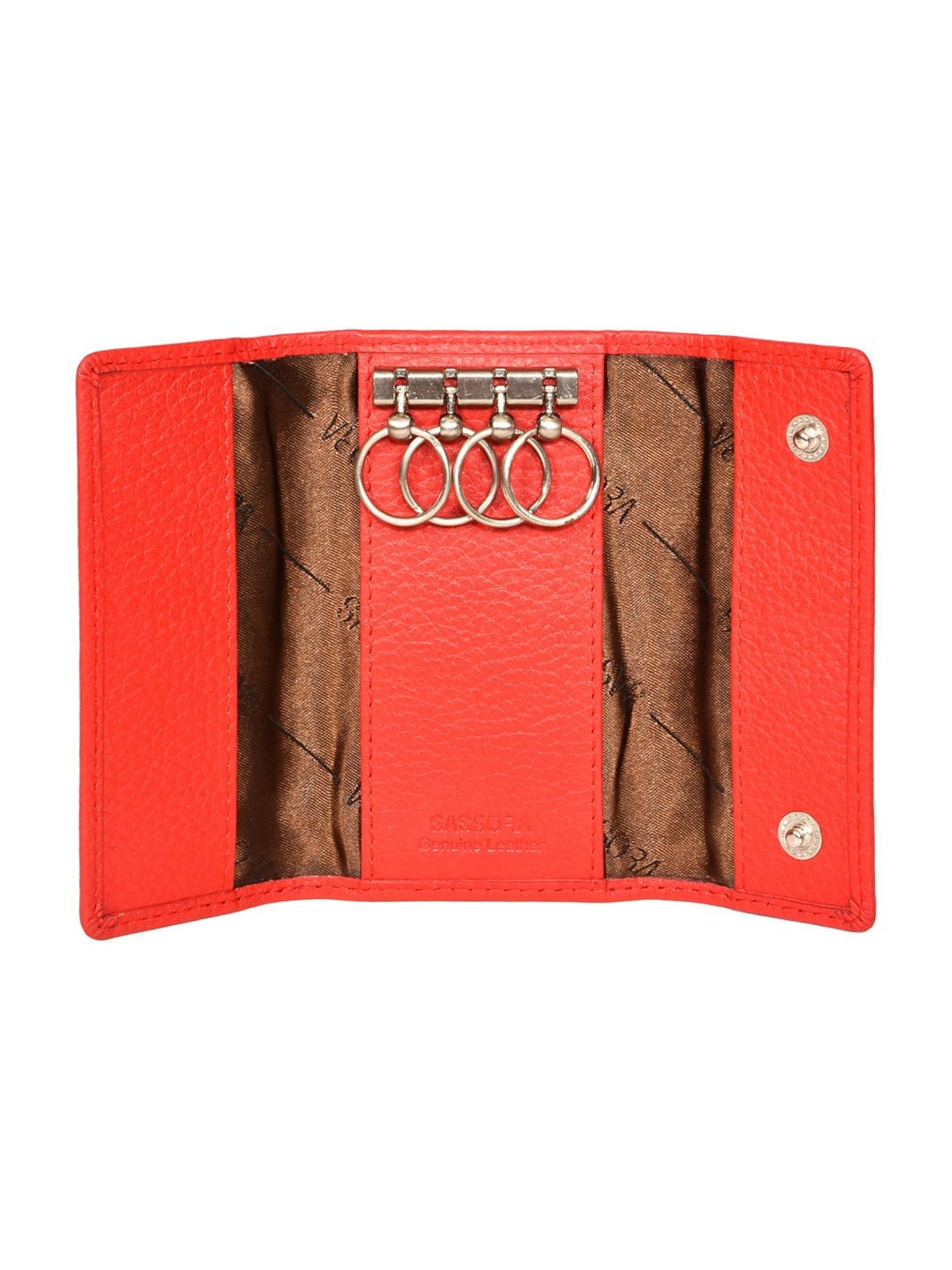 SASSORA Florid Red Leather Small Key Case