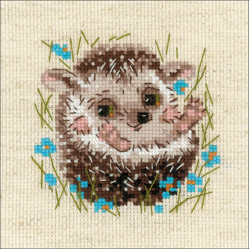 RIOLIS Counted Cross Stitch Kit 5"X5"-Hedgehog (14 Count)