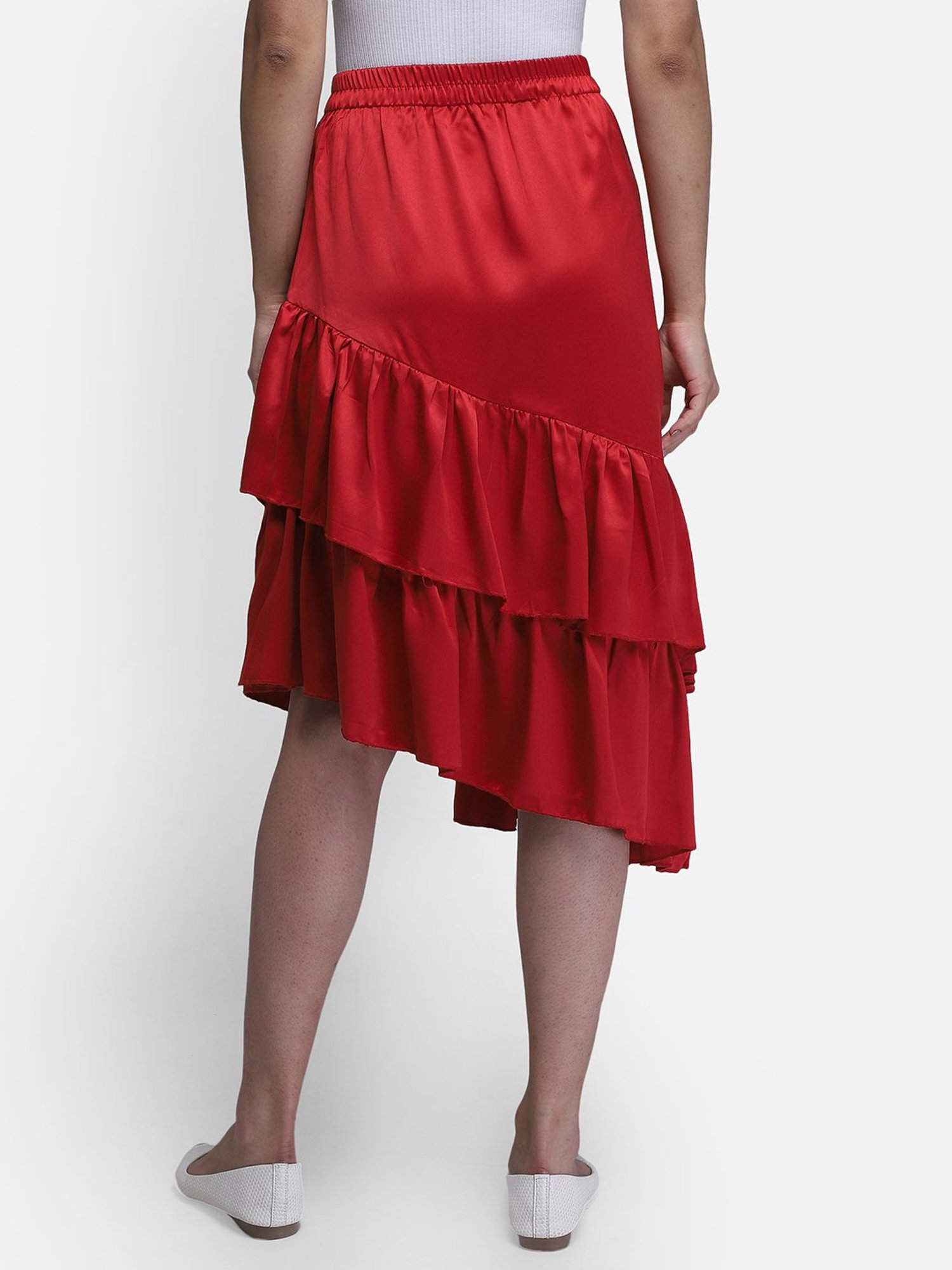 Smarty Pants Maroon Below Knee Skirt