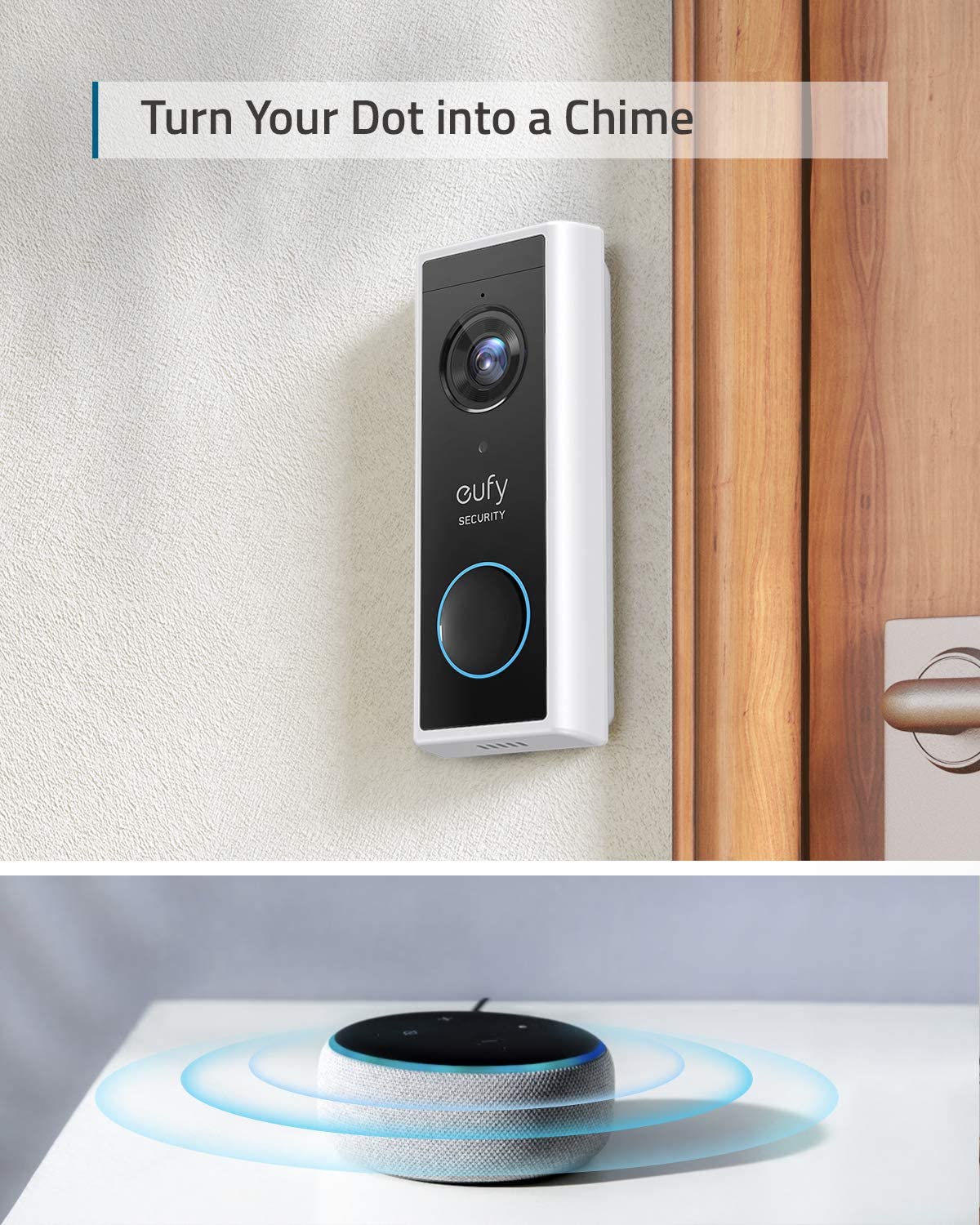 eufy Security, Wireless Video Doorbell (Battery-Powered) with 2K HD, No Monthly Fee, On-Device AI for Human Detection, 2-Way Audio, Simple Self-Installation