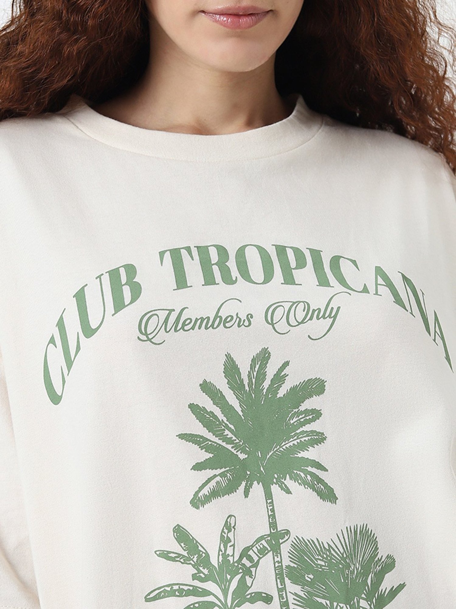 Superstar by Westside Off-White Printed Oversized Cotton T-Shirt