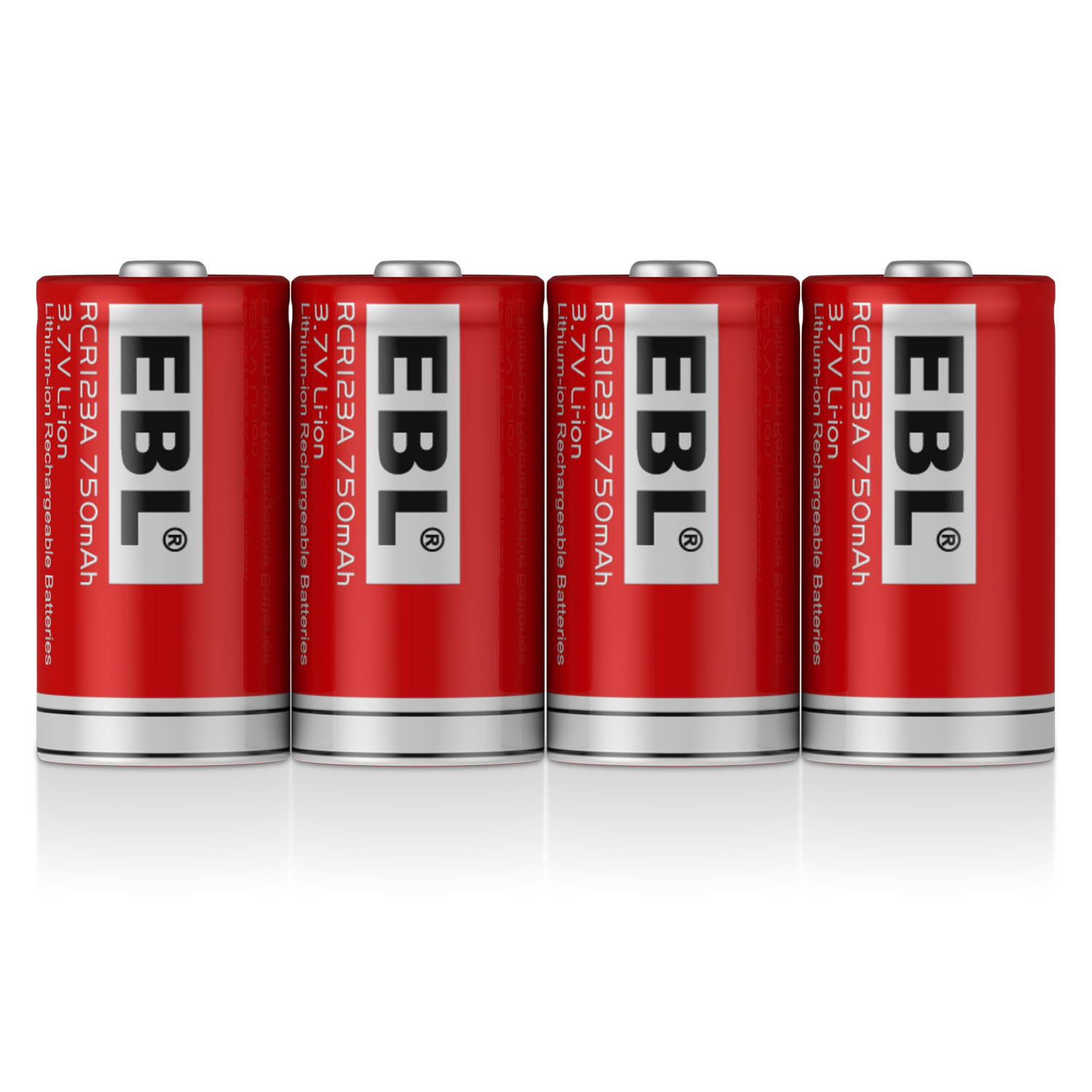 EBL 8 Pcs 16340 Battery 750mAh 3.7V BRC CR123A Li-ion Rechargeable Batteries for Flashlights