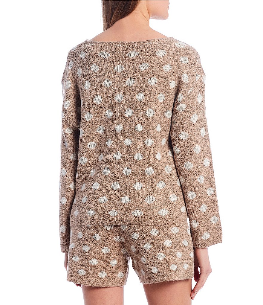 Blu Pepper Polka Dot Long Sleeve Pullover Top