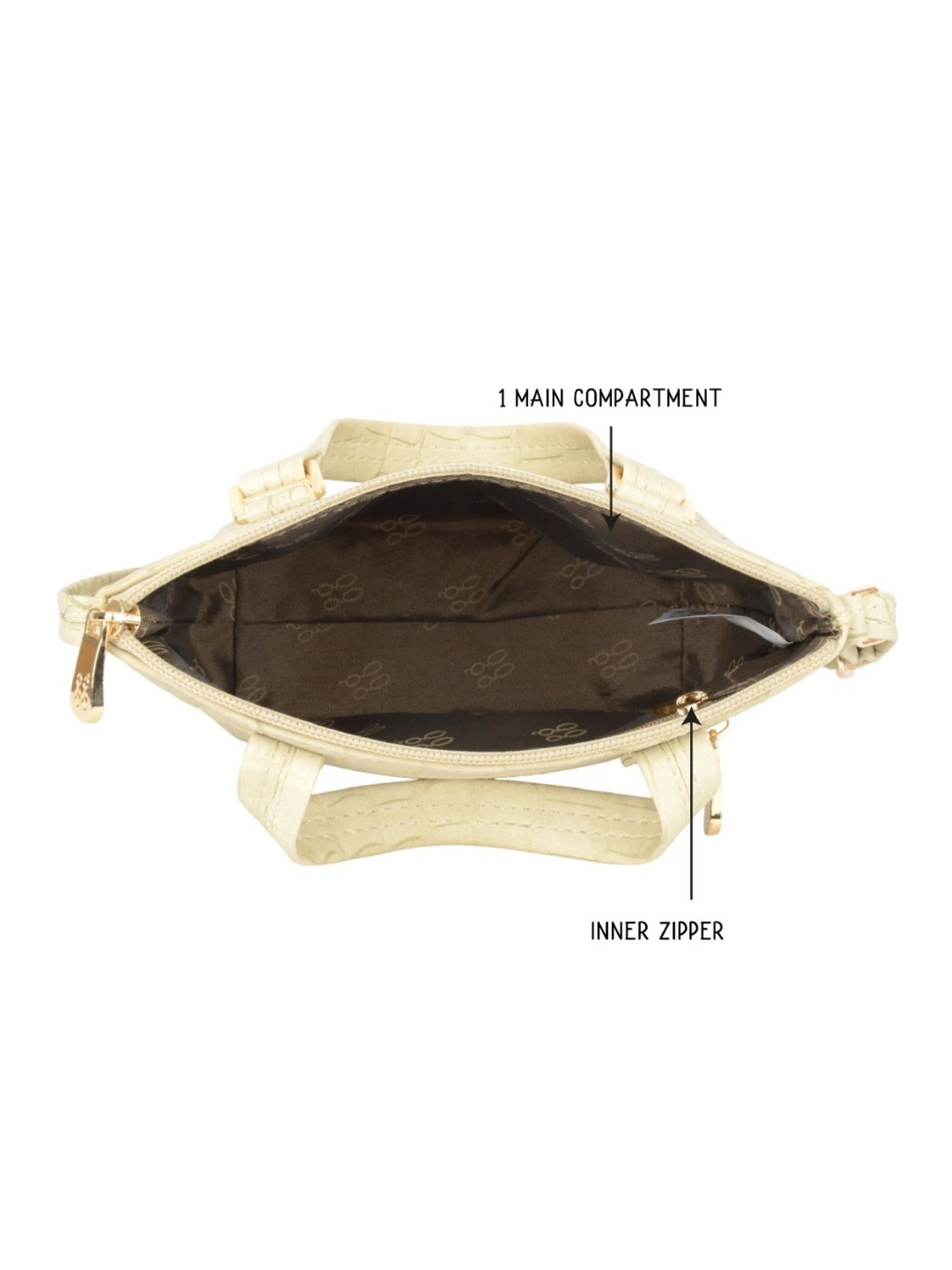 Baggit Beige Textured Small Handbag