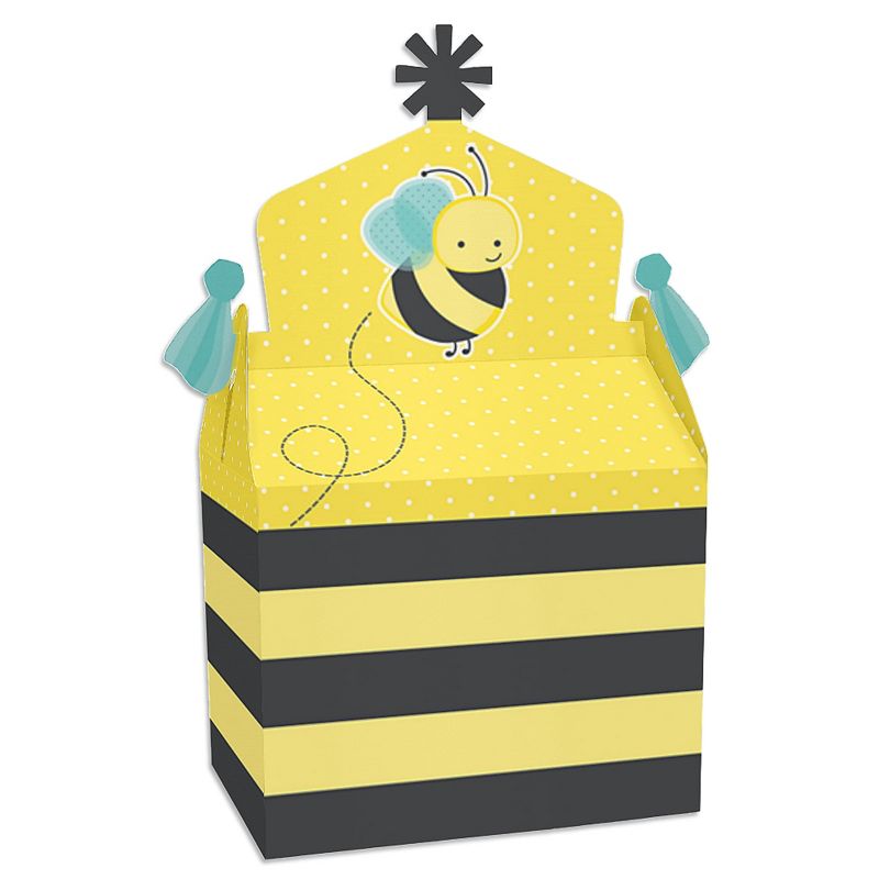 Big Dot of Happiness Pizza Party Time - Square Favor Gift Boxes - Baby Shower or Birthday Party Bow Boxes - Set of 12