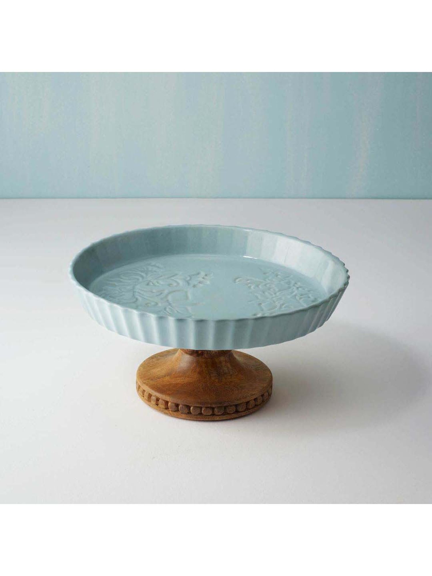 ellementry Upper Crust Blue Ceramic Cake Stand - Set of 1