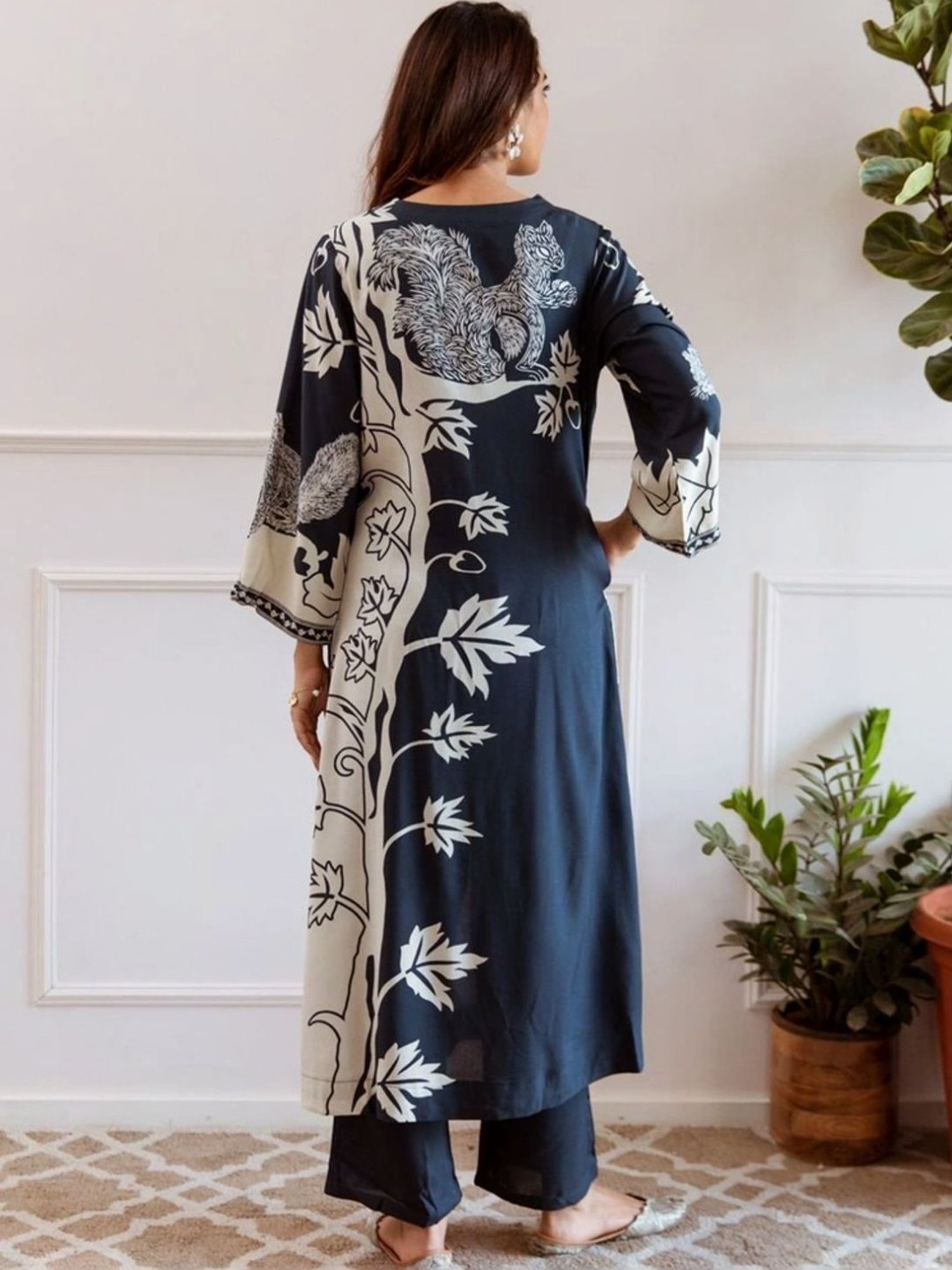 Autumnlane Blue Jagdeep Azure Printed Kurta with Pant