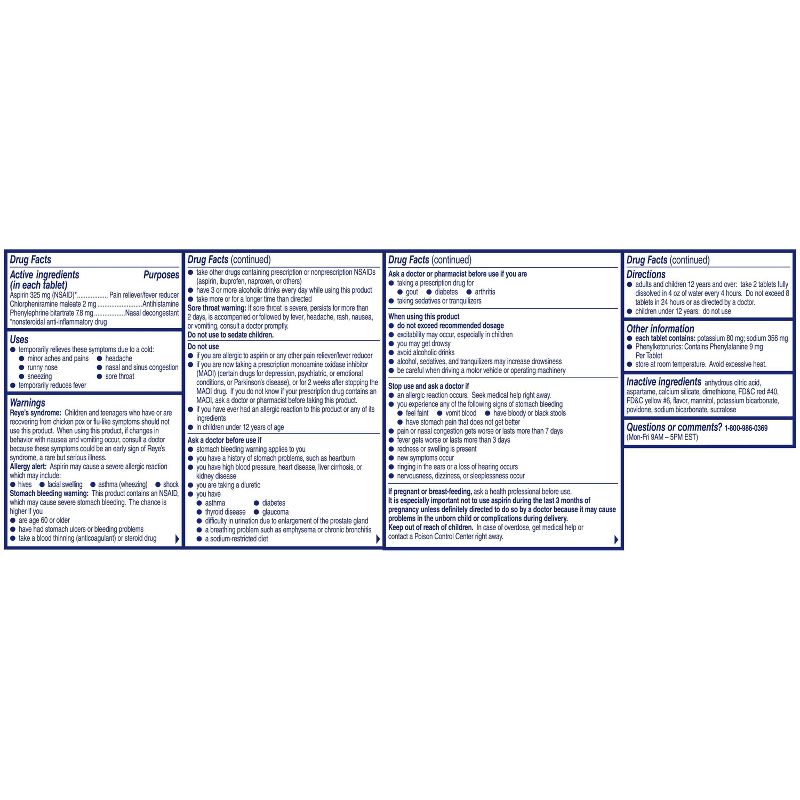 Alka-Seltzer Plus NSAID Cold PowerFast Fizz Tablets - Orange Zest - 20ct