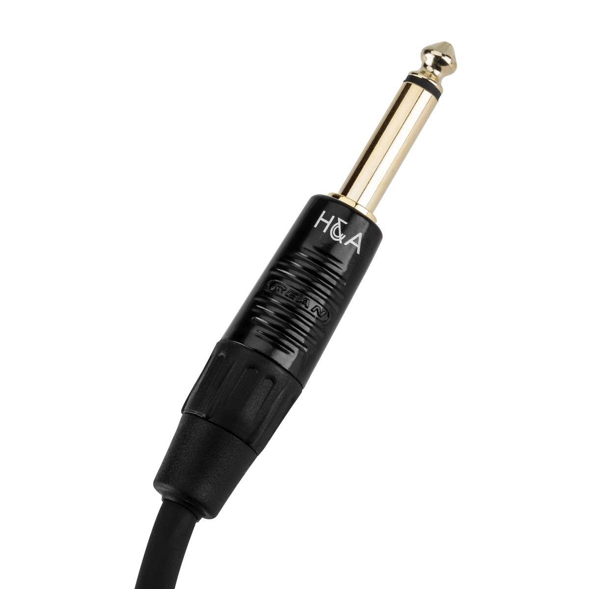 H&A Elite Pro 1/4" Male to Male Instrument Cable w/ Rean Gold Connectors, 25'