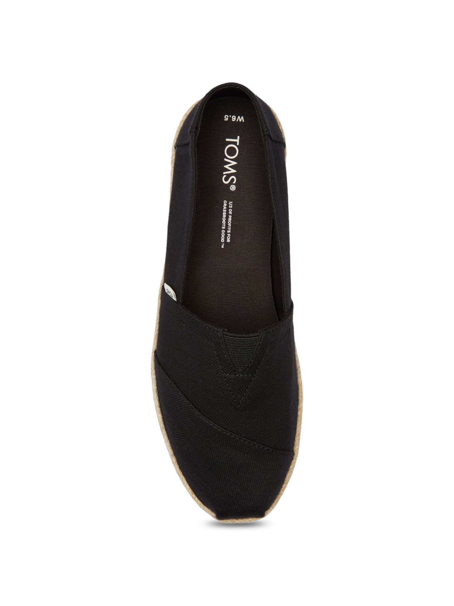 TOMS Women's Alpargata Rope Black Espadrille Shoes