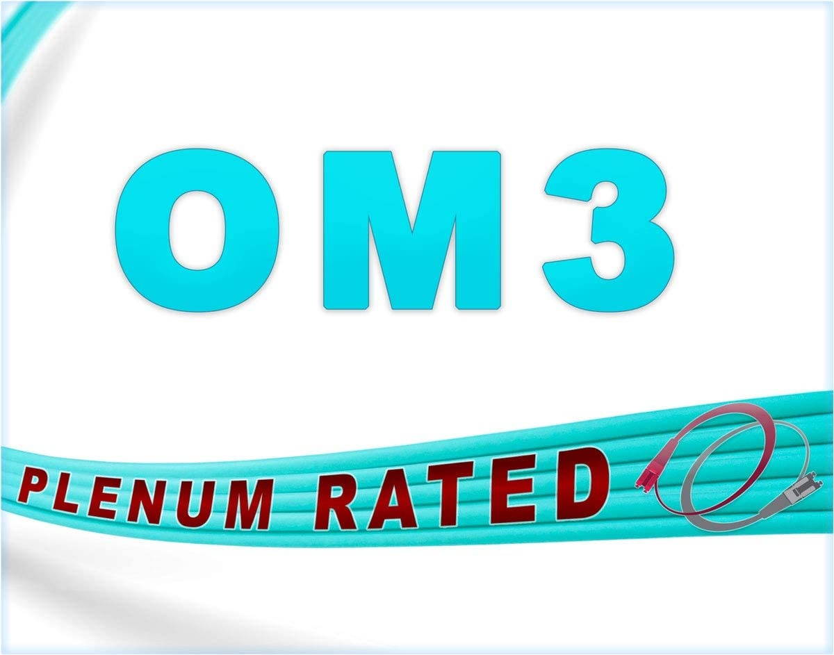 Monoprice OM4 Fiber Optic Cable - 15m (Meter) - LC/UPC-SC/UPC, Multi Mode, Duplex, 50/125 Type, 2.0mm, PVC