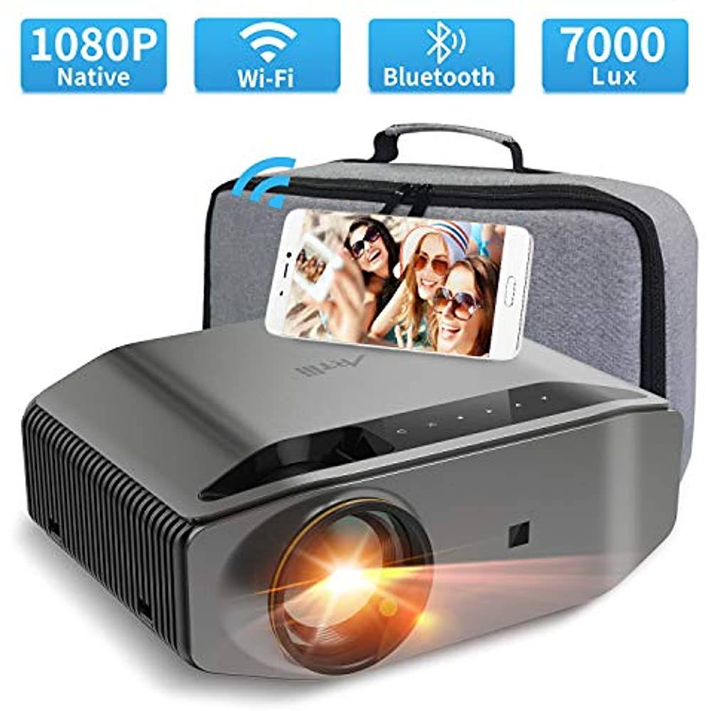 5G WiFi Bluetooth Projector, Artlii Energon 2 Outdoor Projector Support 4K, 340 ANSI Lumen 300" Display, Keystone&Zoom, Full HD Native 1080P Projector Compatible w/ TV Stick, iOS, Android, PS5