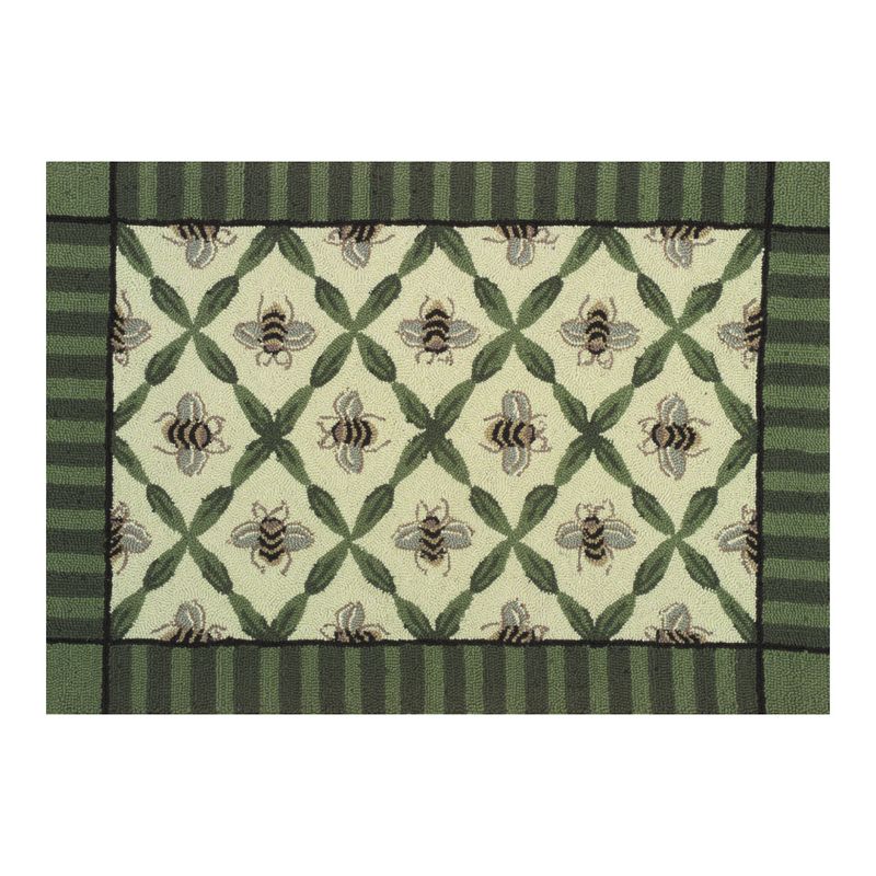 2'2"X4' Jacquard Woven Accent Rugs Pewter/Dark Green - Weave & Wander