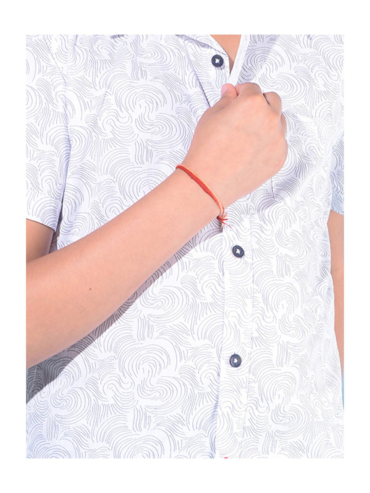 Crimsoune Club Kids White Printed Shirt