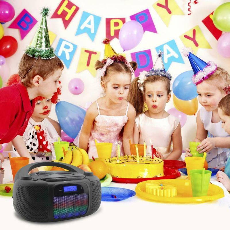 Magnavox MD6972 CD Boombox with Digital AM/FM Radio Color Changing Lights and Bl