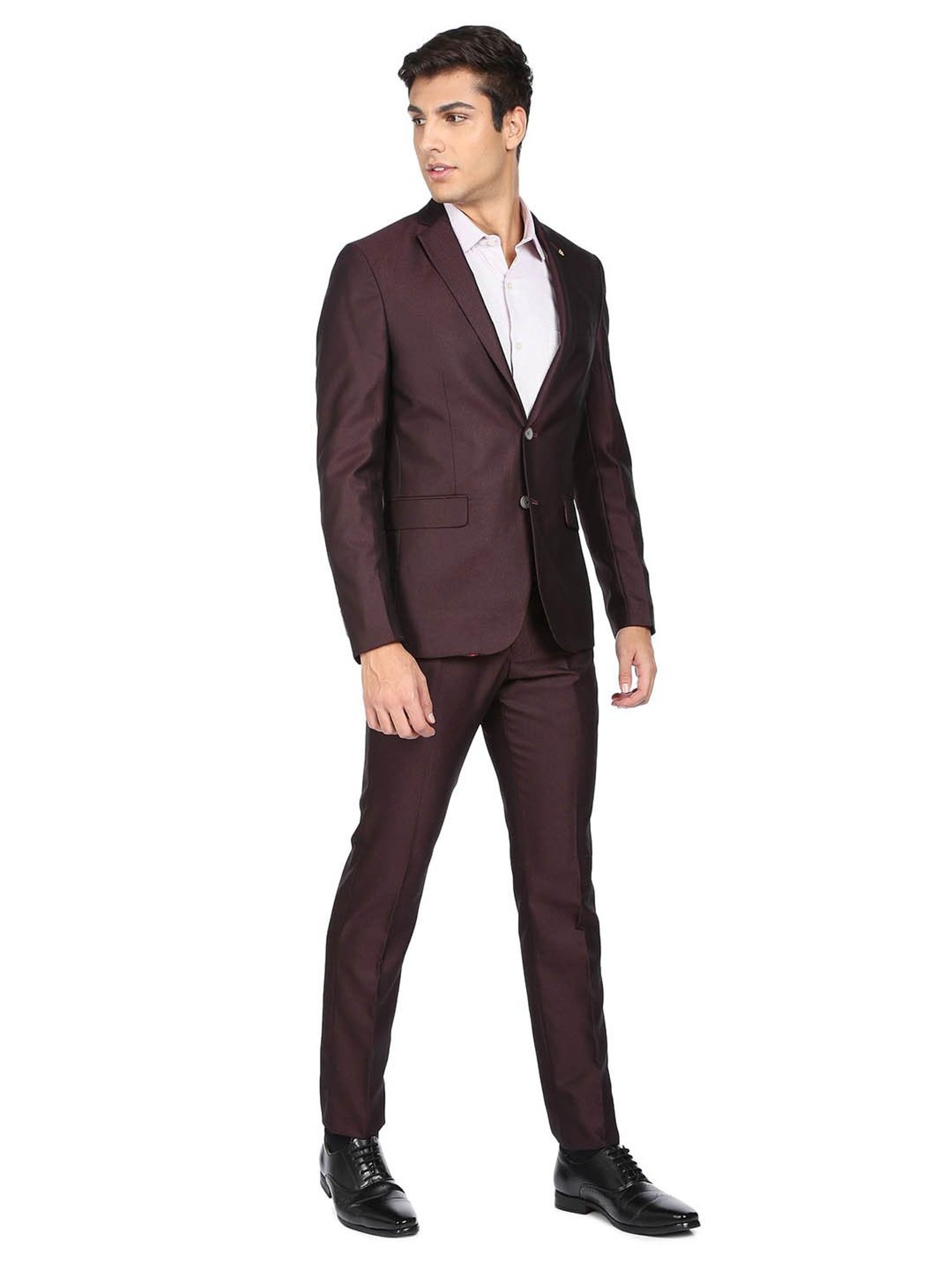Parx Black Regular Fit Two Piece Suit