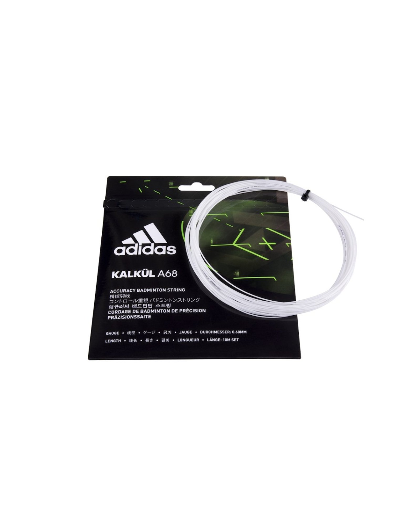 Adidas Kalkul A68 White Badminton Racquet Strings (0.68 gauze)