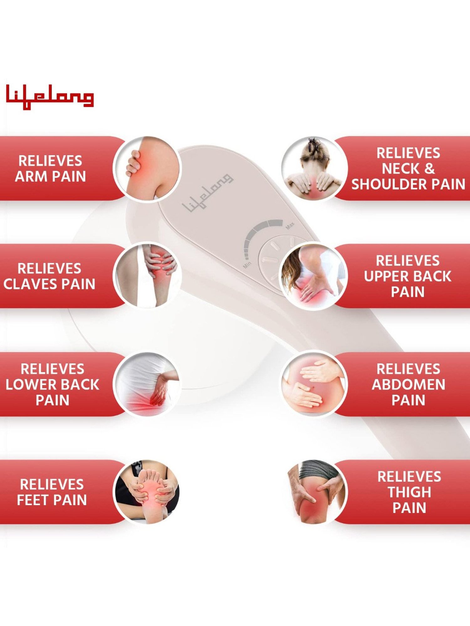 Lifelong LLM270 Electric Handheld Full Body Massager (Brown)