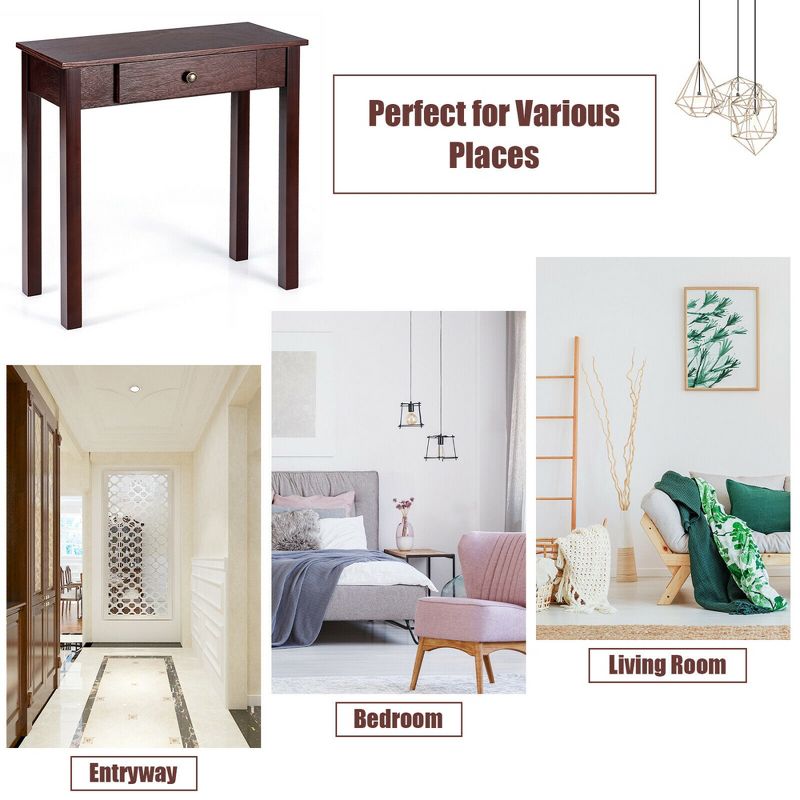 Valeri Modern Flared Glass Top Sofa Table Satin Plated - HOMES: Inside + Out