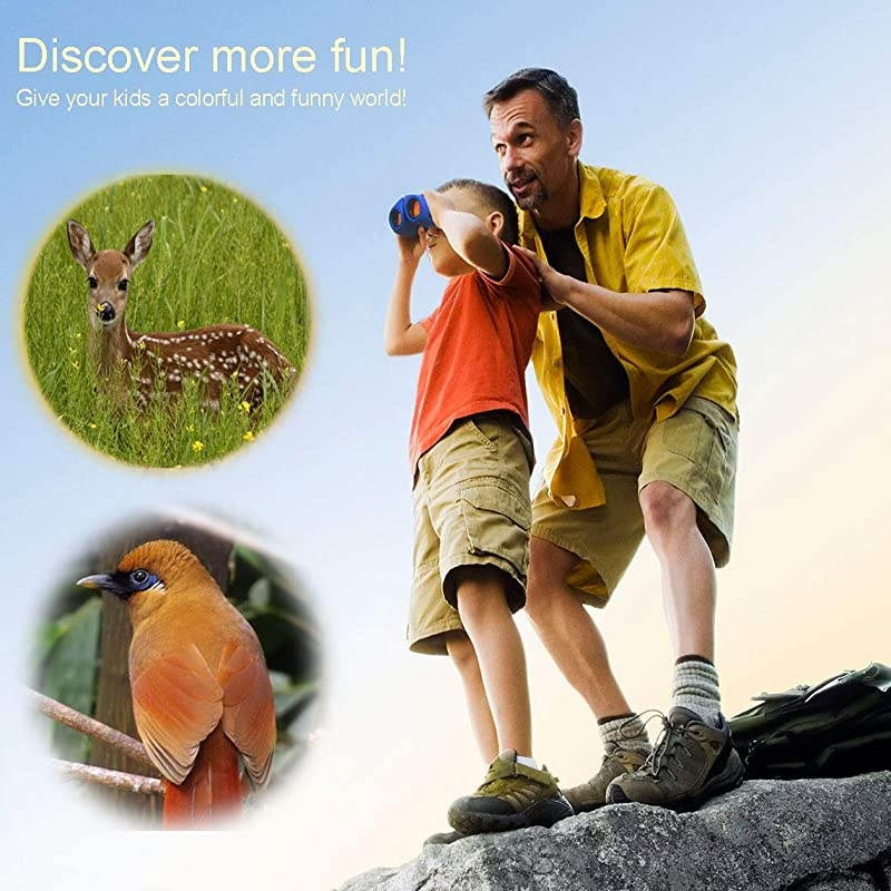 Best Toys for 4-9 Year Old Boys,  Toys Binoculars for Kids,8x21 Compact Telescope Boys Gifts 10 Years Old to Wildife and Theater,Gifts for Girl 8 Year Old(Orange)