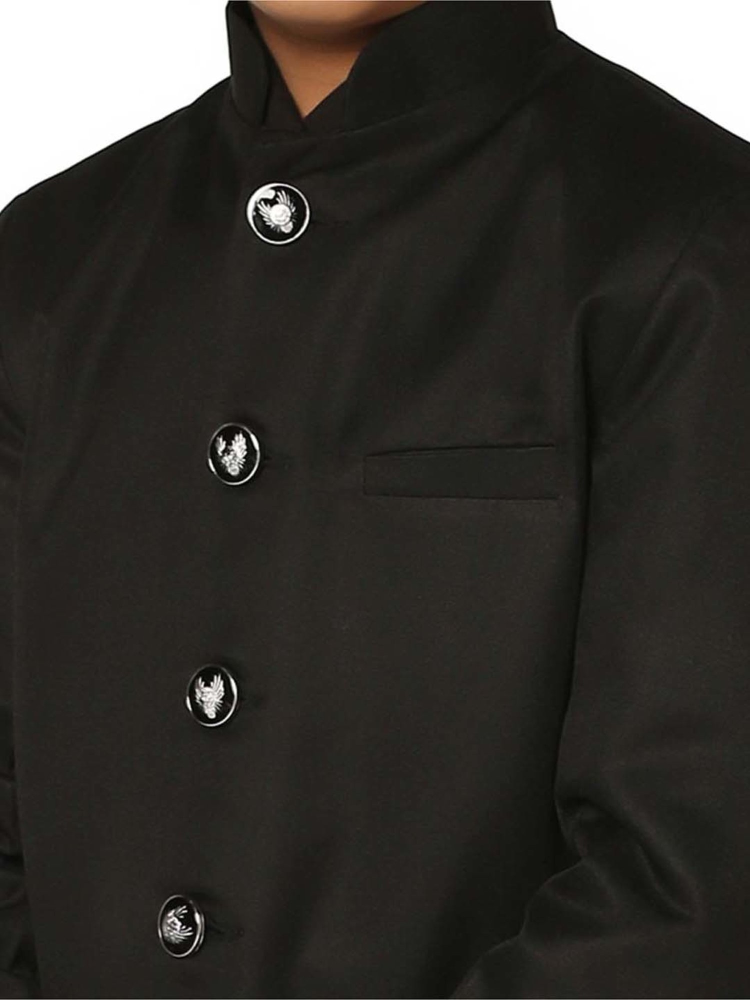 TAHVO Kids Black Slim Fit Full Sleeves Blazer