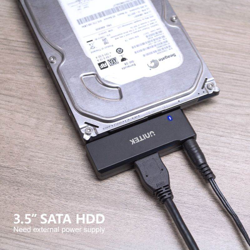 Unitek SATA to USB 3.0, SATA III Cable Hard Drive Adapter Converter for Universal 2.5/3.5 SATA HDD/SSD Hard Drive Disk and SATA Optical Drive, Include 12V/2A Power Adapter