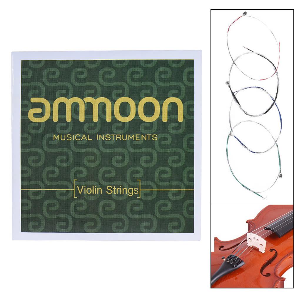 ammoon Full Set High Quality Violin Strings Size 4/4 & 3/4 Violin Strings Steel Strings G D A and E Strings