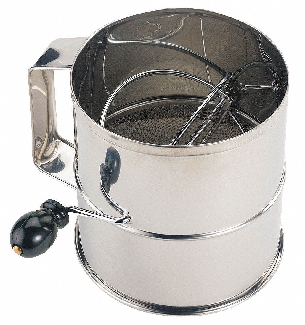 CRESTWARE SFS08 Flour Sifter,Stainless Steel,6-1/4 In