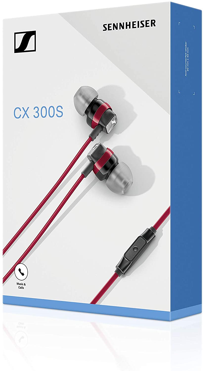 Sennheiser CX 300S In-Ear Headphones with Universal Smart Remote Control-Red
