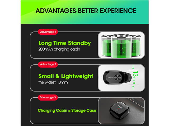 AutofeelSunriseoffice Mini Bluetooth Headset Wireless Earbuds Micro Earpiece Invisible with Microphone 3D Bass Stereo Sport Earbuds For Smartphone