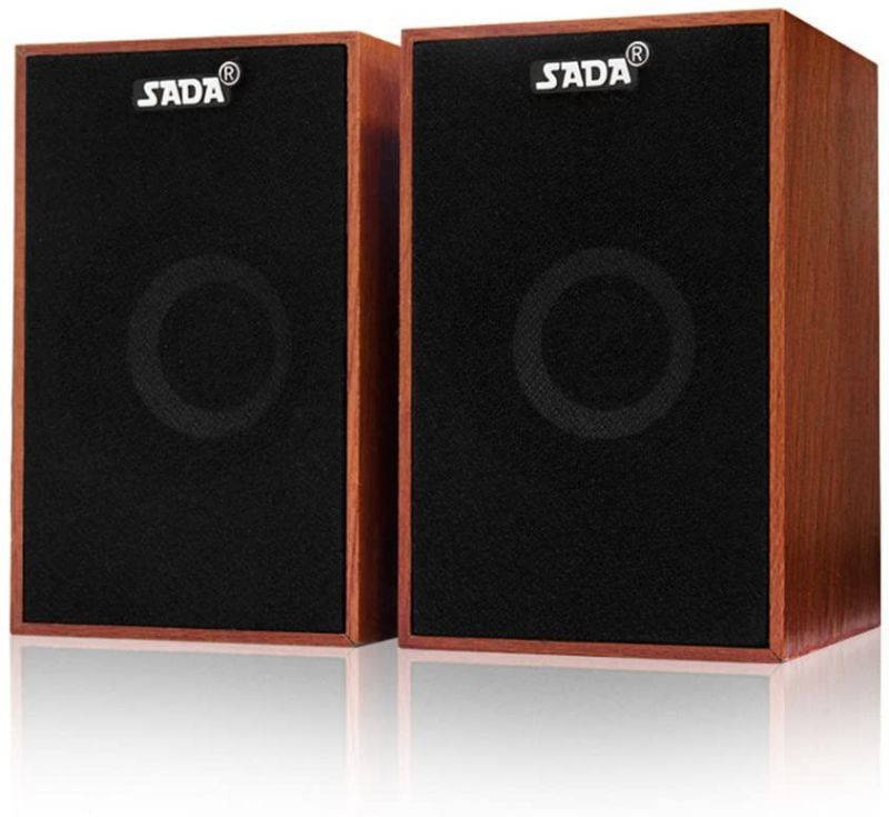 Docooler USB Wired Wooden Combination Speakers Computer Speakers Bass Stereo Music Player Subwoofer Sound Box for Desktop Laptop Notebook Smart Phone