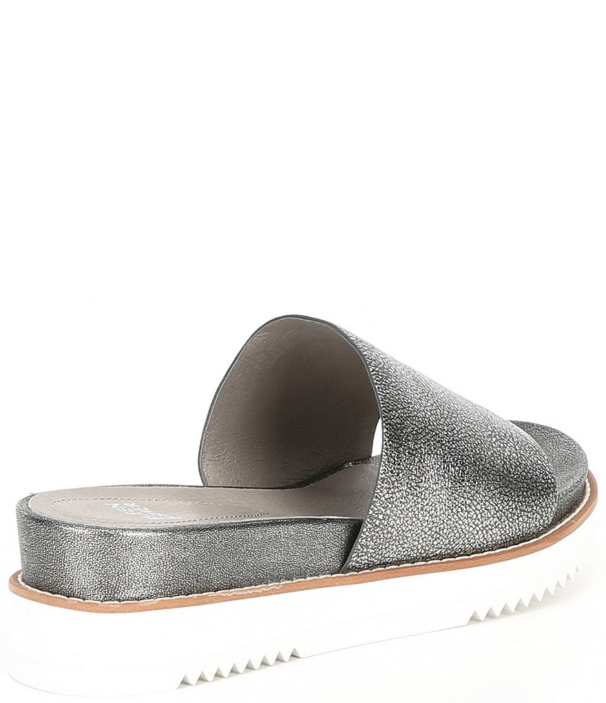 Eileen Fisher Touch Metallic Leather Sport Slides