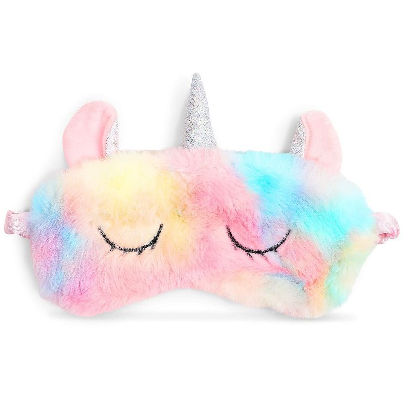 Glamlily Unicorn Sleep Eye Mask Travel Sleeping Eye Mask Cover for Kids in Tie-Dyed 7.5 x 6 In