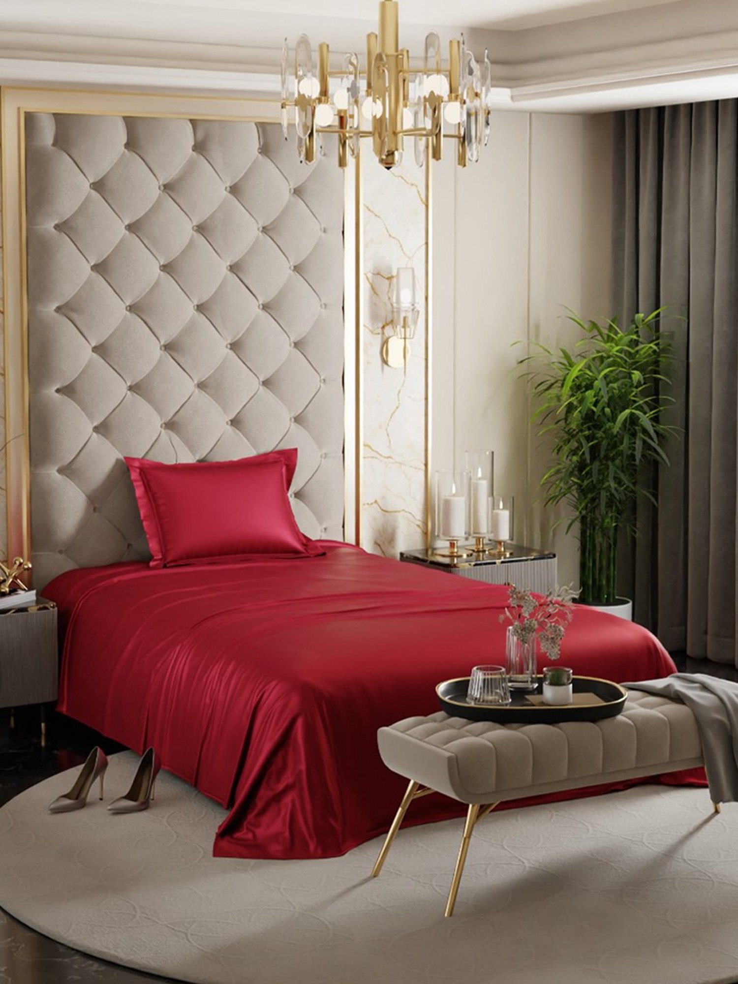 Maspar Blue Cotton 200 TC Reversible Duvet Cover Set