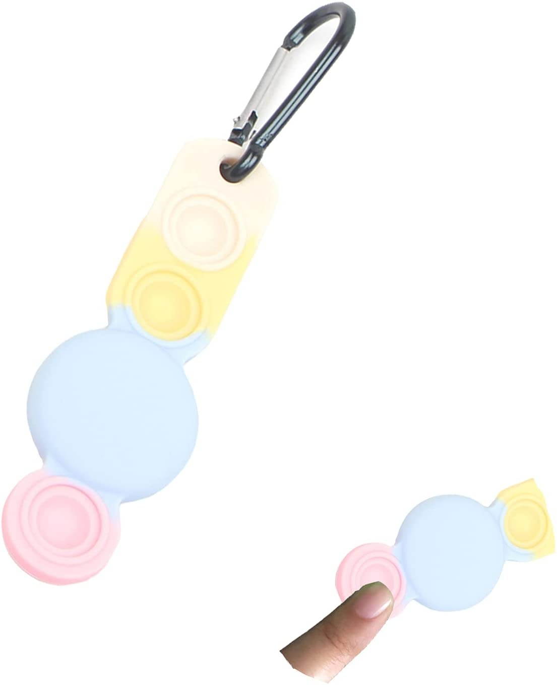 Fidget Toys Case for AirTag Finder, 1-Pack Anti-Scratch Protective Silicone Cover with Keychain Compatible with AirTags 2021 (Rainbow-D)