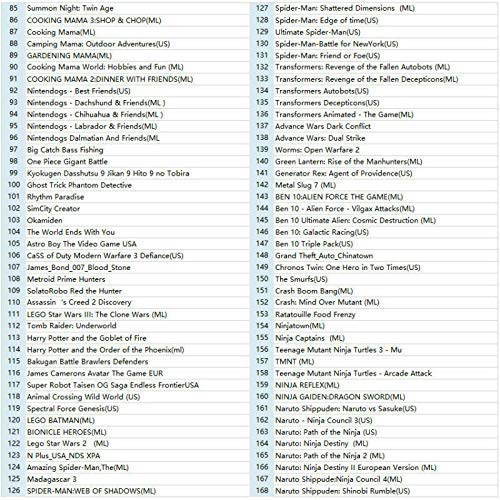 208 in 1 Game Cartridge Multicart, Game Pack Card Super ComboApply to Nintendo DS/NDS/NDSL/NDSi/3DS/2DS XL/LL