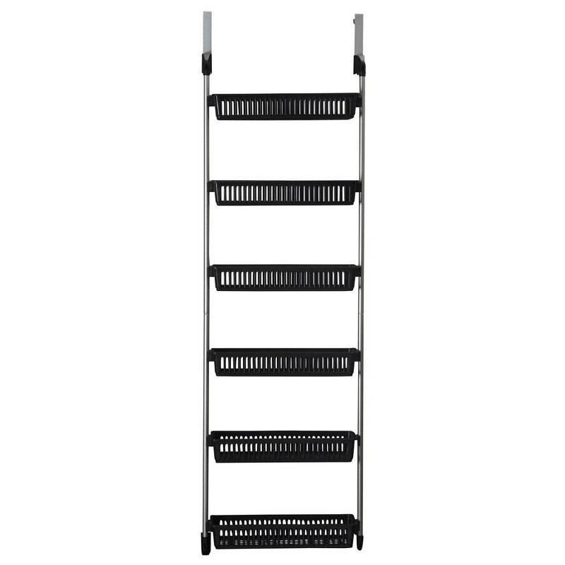 Household Essentials 6 Basket Over-the-Door Storage Rack Black