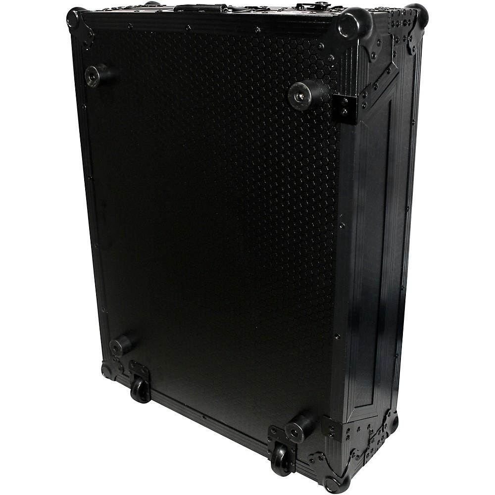 ProX XS-DJ808WBL Black ATA Style Flight Road Case for Roland DJ-808 or Denon MC7000  w/ Wheels Black on Black Black