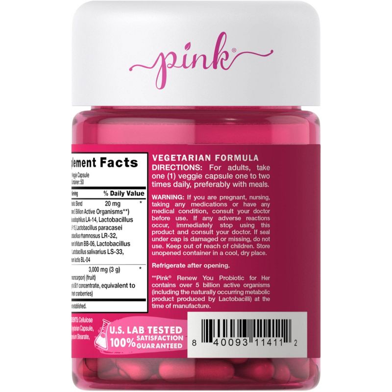Pink Renew You Probiotic for Her Veggie Capsules - 50ct