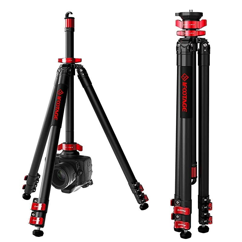 Carbon Fiber Travel Tripod, 59" Professional Video Camera Tripods 4 Sections with Centre Pole,Compatible with Canon, Nikon, Sony DSLR Camcorder Video Photography, Max Load 13.2 lbs