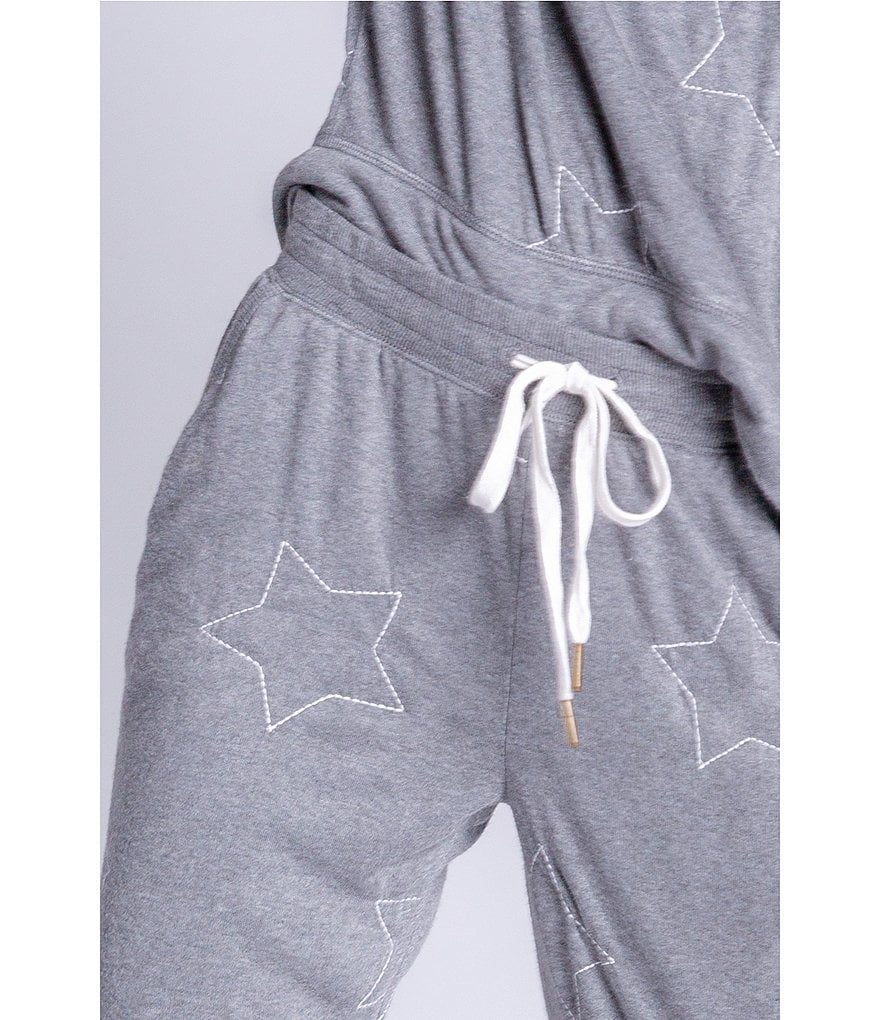 PJ Salvage Embroidered Star Struck Design Coordinating Jogger Sleep Pants