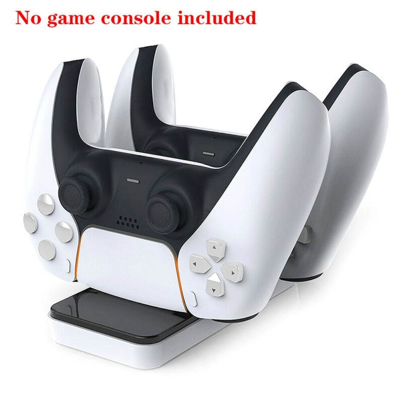 Dual USB Type C Charging Station for PS5 DualSense Wireless Controller, Charging Dock with Dual USB C Ports, Console Accessories Portable Charger Stand Holder for Playstation 5 PS5 Game Controller