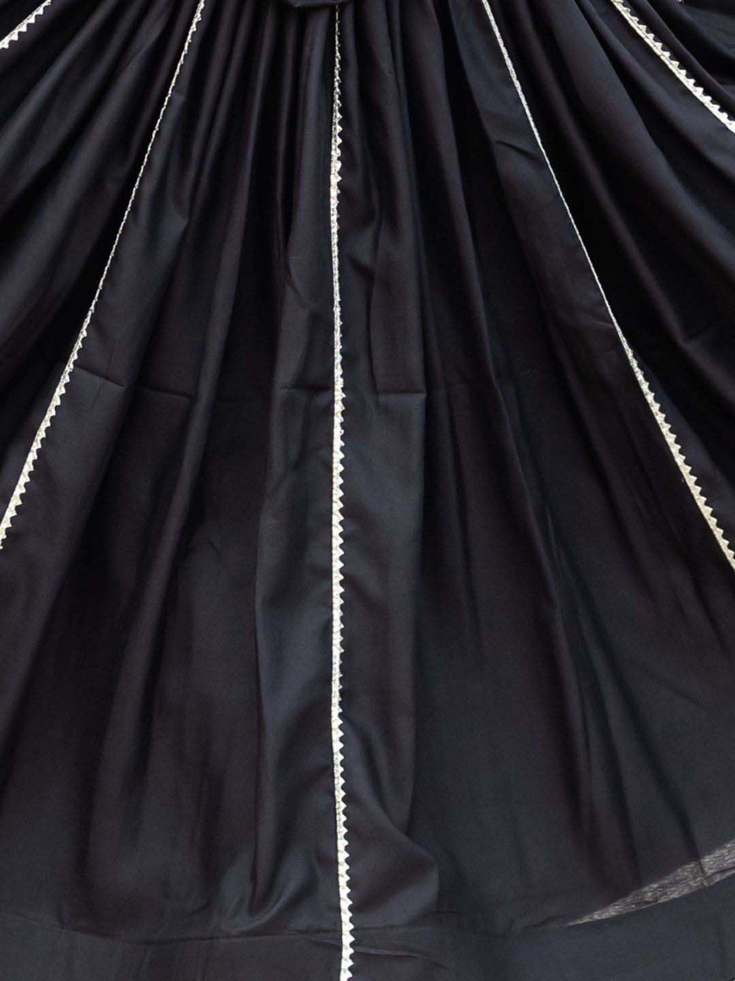 Odette Black Cotton Lehenga Choli Set With Dupatta